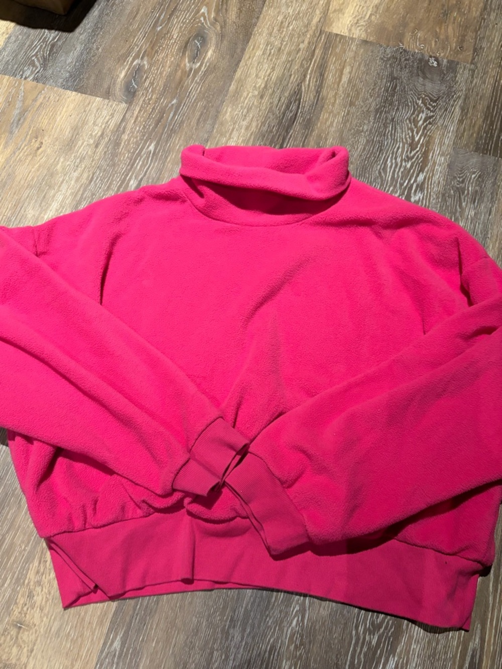 Old Navy Women's Hot Pink Fleece Turtleneck Sweater